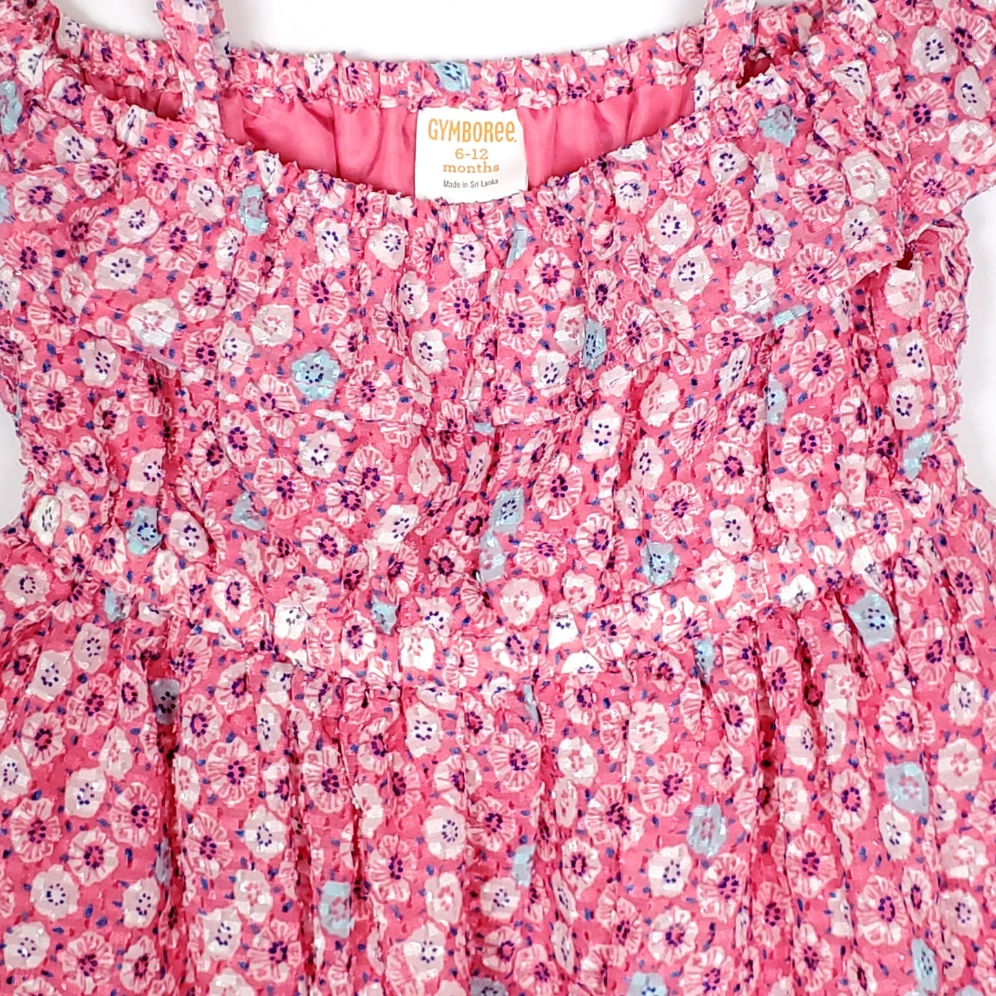 Gymboree Baby Girls Floral Cold Shoulder Dress 6M Used View 4