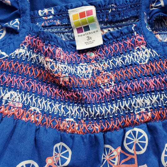 Healthtex Bicycle Print Girls Romper 3T Used View 2