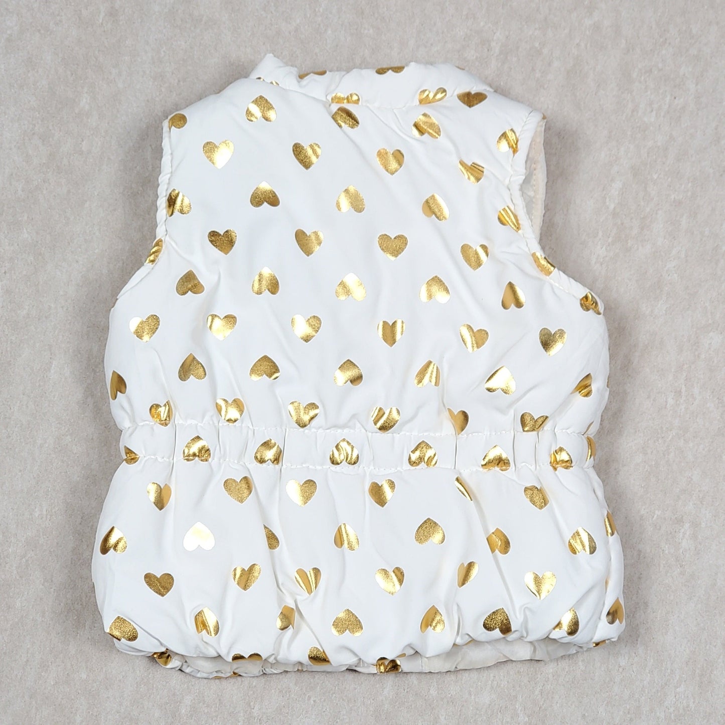 Healthtex Girls White Heart Print Puffer Vest 6M Used View 3