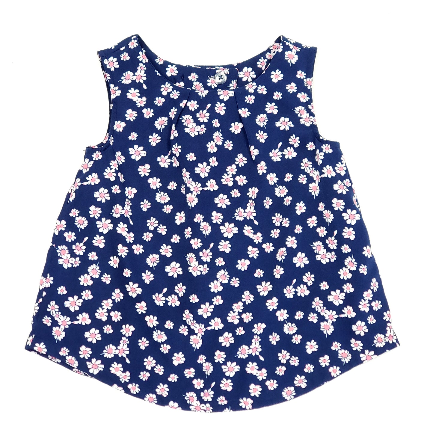 Old Navy Girls Navy Blue Floral Top 4T Used View 1