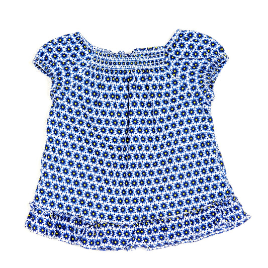 Old Navy Girls Blue Floral Top 6M Used View 2