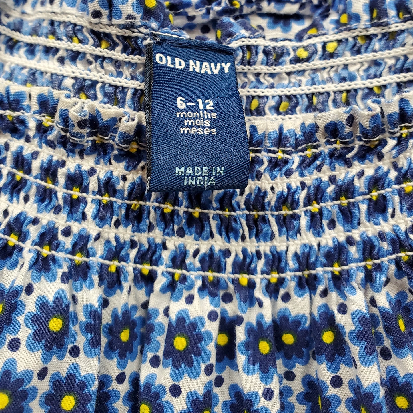 Old Navy Girls Blue Floral Top 6M Used View 3