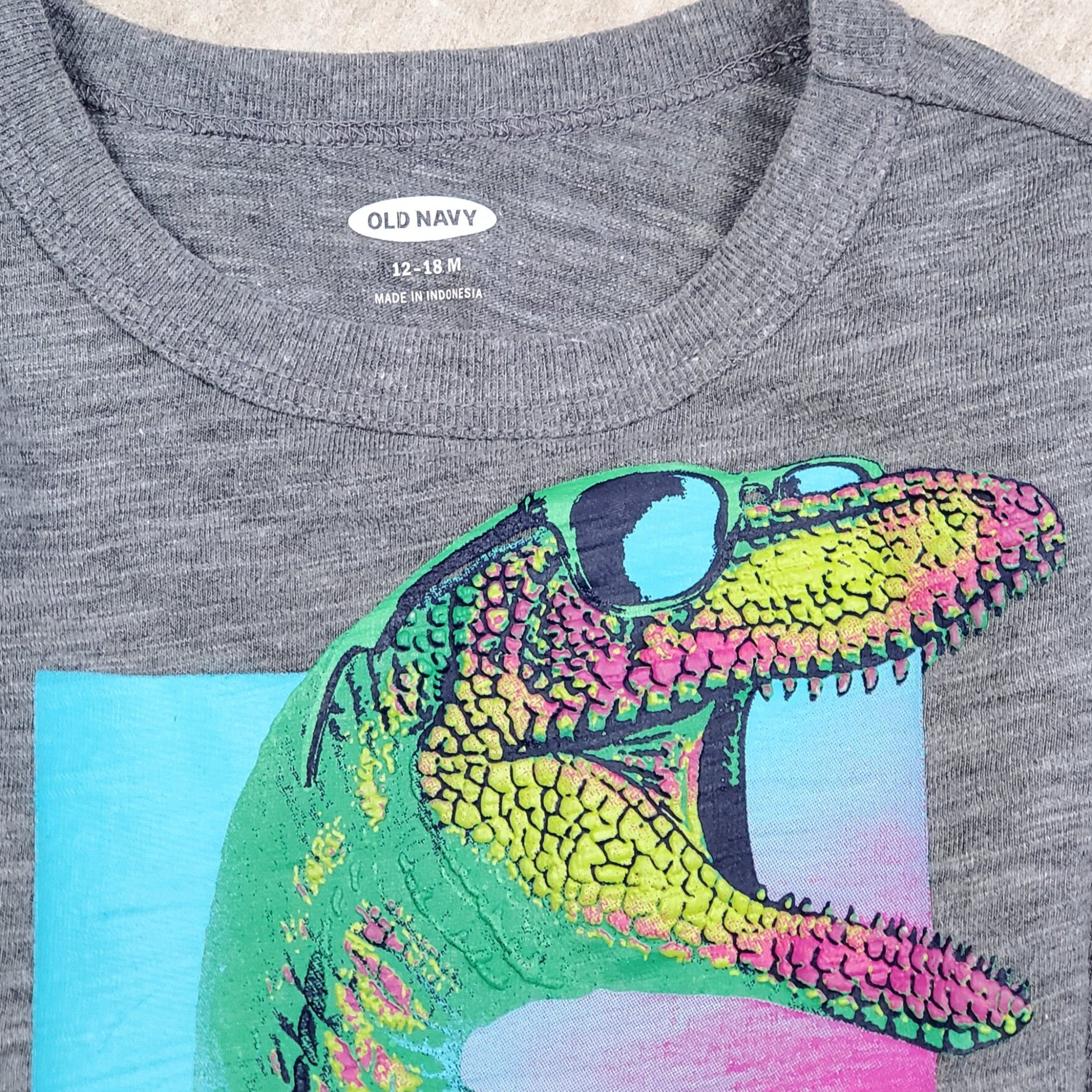 Old Navy Boys Dino Skateboard Shirt 12M Used View 3