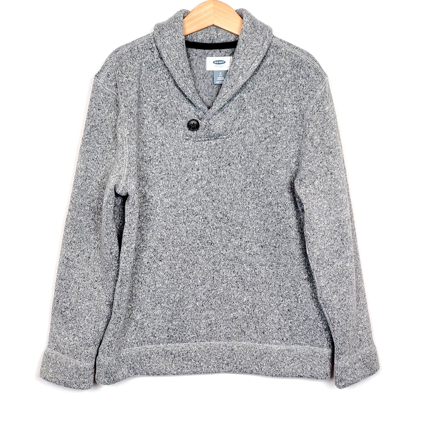 Old Navy Boys Grey Shawl Collar Sweater Size 8 Used View 1