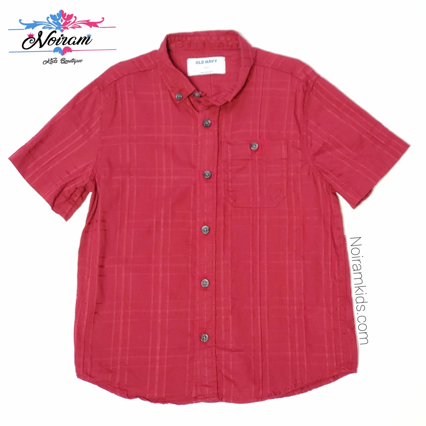 Old Navy Maroon Boys Button Down Shirt Used View 1