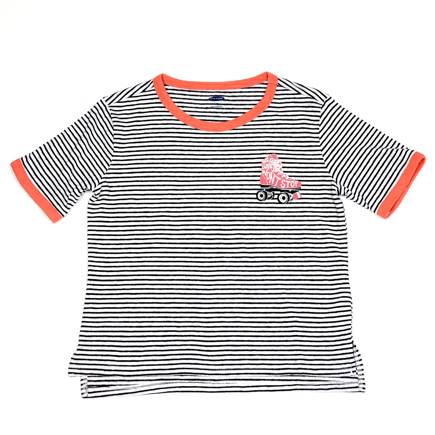 Old Navy Girls Roller Skate Graphic Tee Size 8 Used View 1