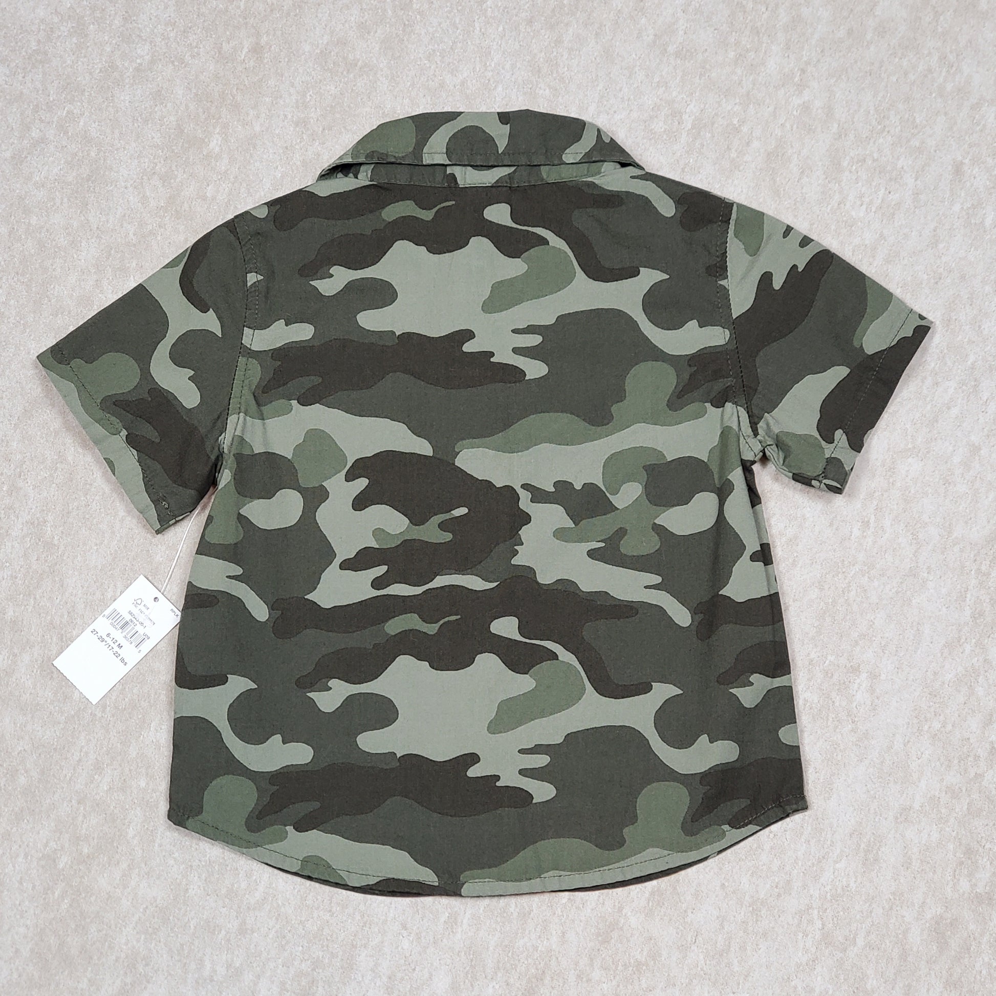 New with Tags Old Navy Boys Short Sleeve Camo Shirt 6-12M, back