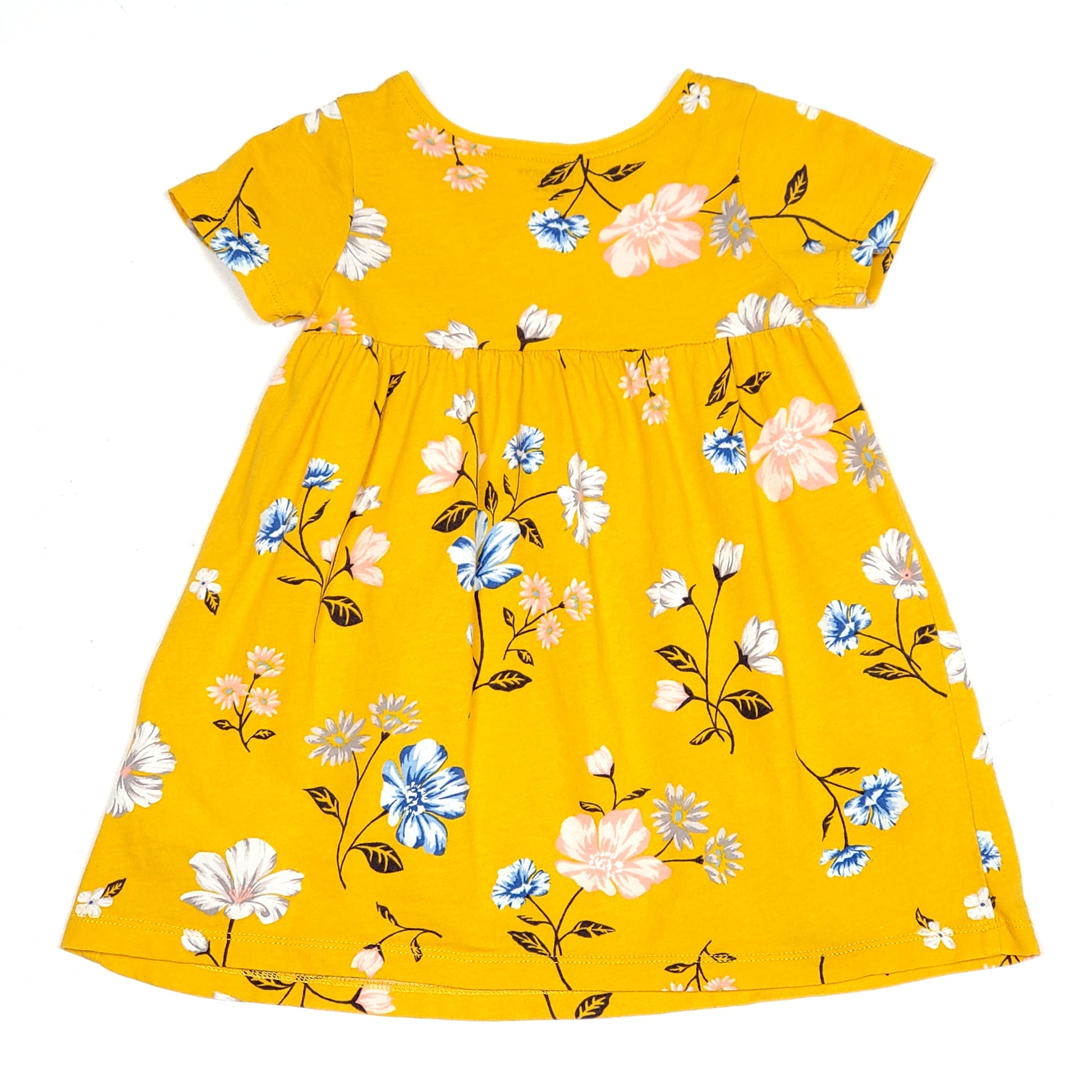 Old Navy Girls Yellow Floral Print Dress 12M Used View 2