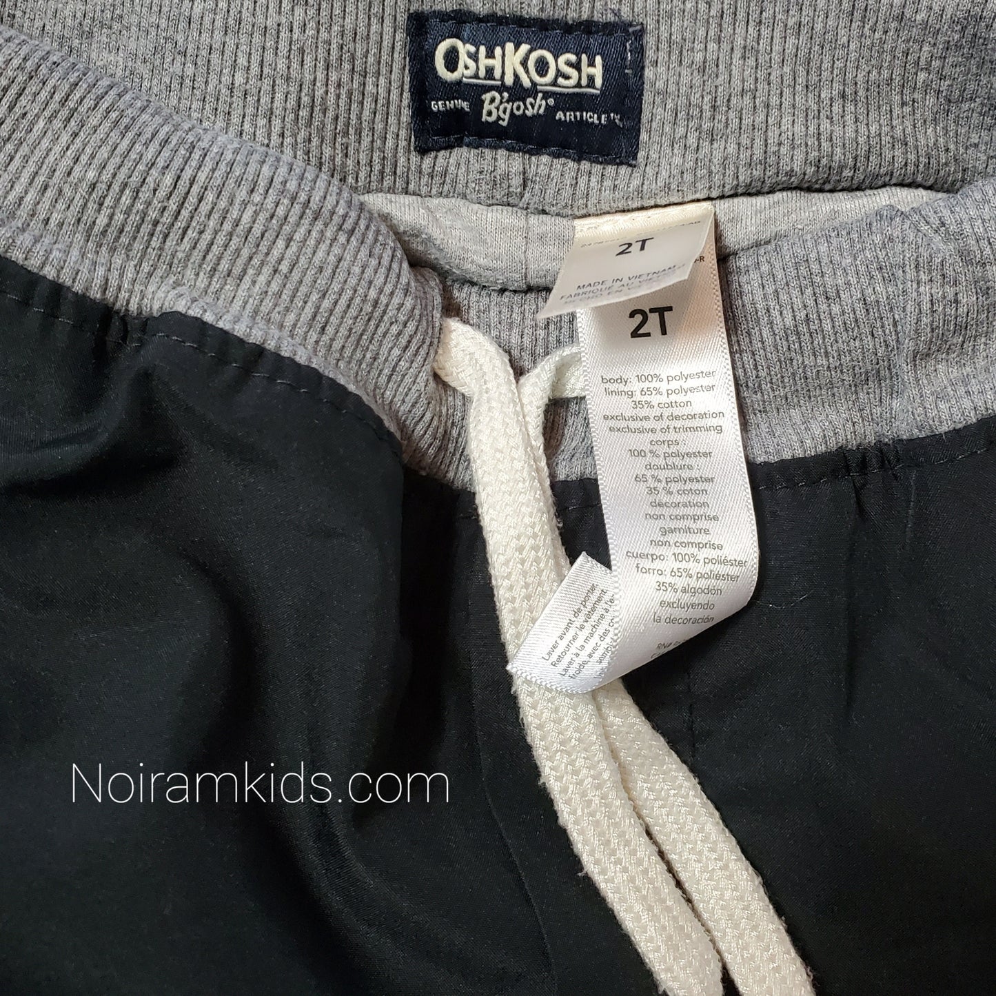 Oshkosh Black Jersey Lined Boys Pants 2T Used View 3