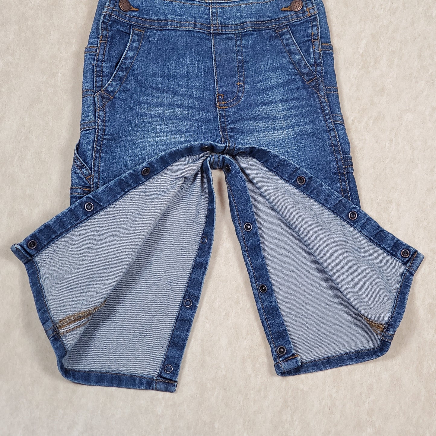 Oshkosh Boys Denim Overalls Medium Wash Used View 3