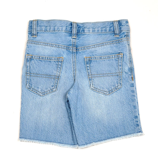 Oshkosh Boys Distressed Frayed Denim Shorts 4T Used View 2