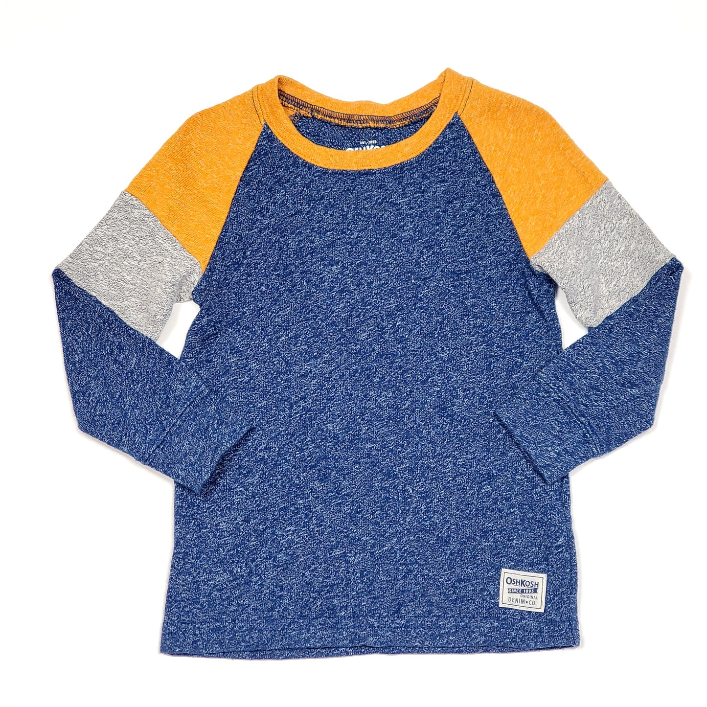 Oshkosh Boys Navy Blue Yellow Shirt 2T Used View 1