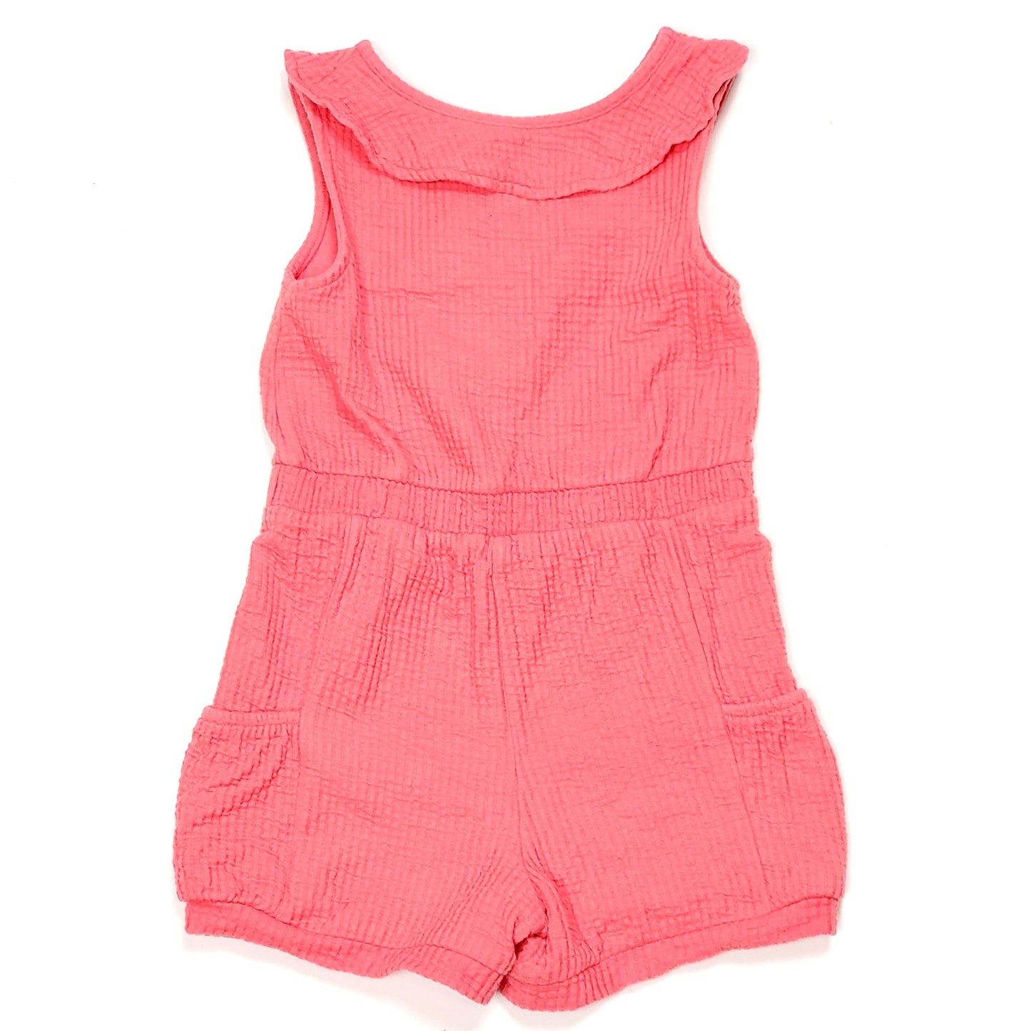 Genuine Kids Oshkosh Girls Pink Knit Romper 5T Used View 2