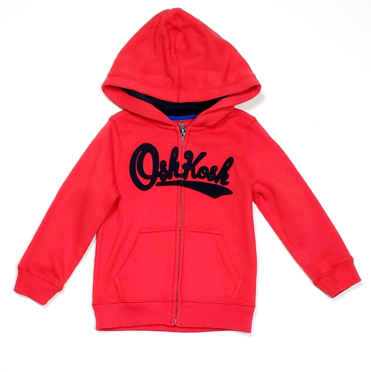 Oshkosh Boys Red Zip Up Logo Hoodie 3T Used View 1