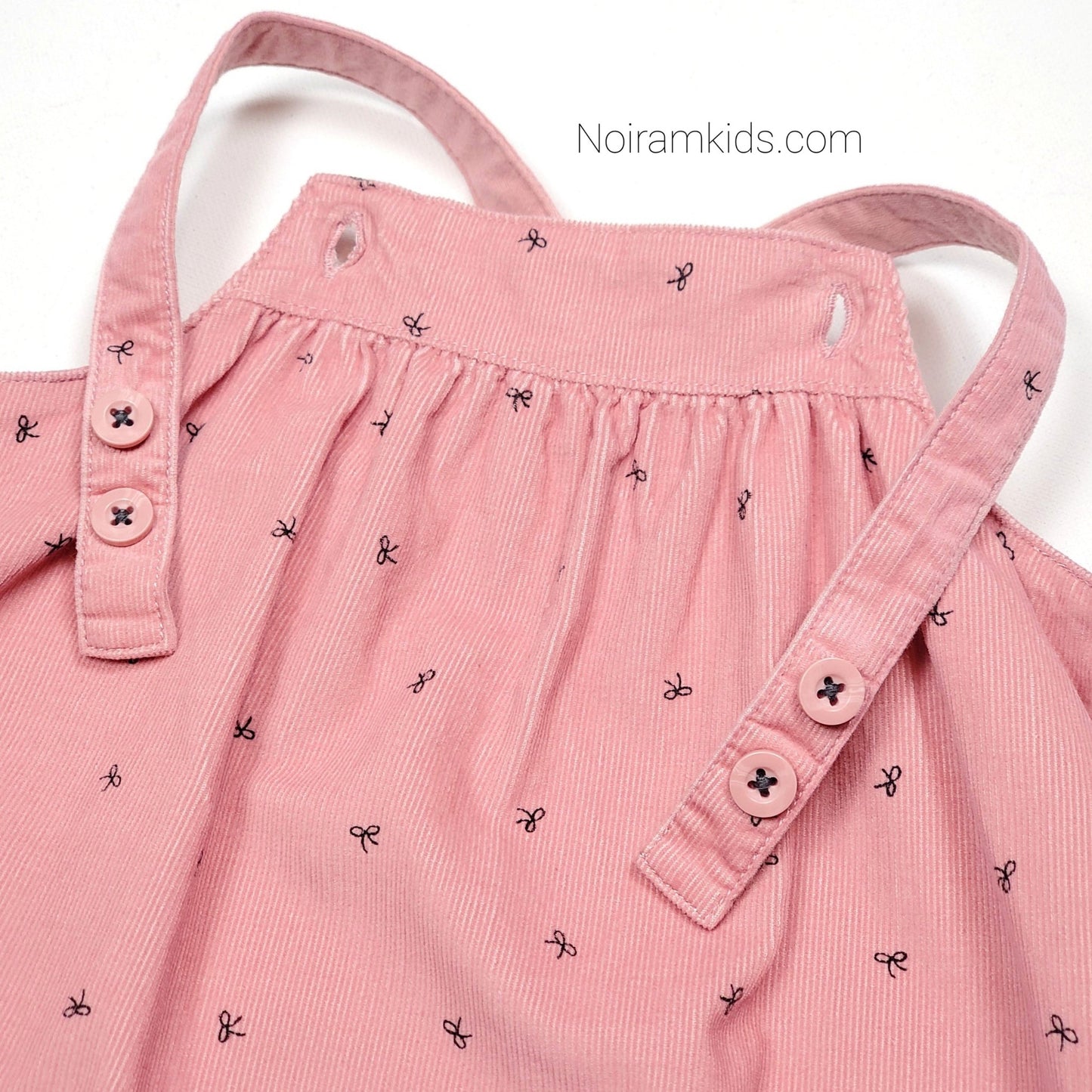 Carters Pink Bow Print Girls Dress 24M Used View 2