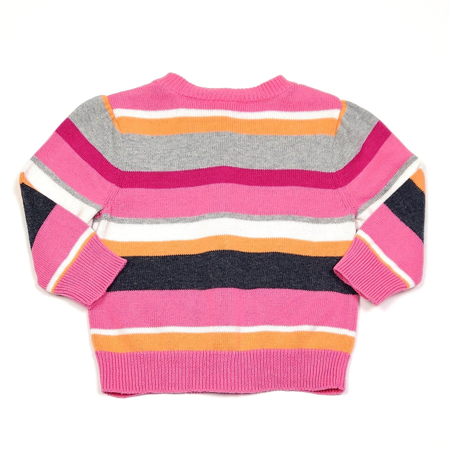 Gymboree Pink Bow Striped Girls Cardigan 6M Used View 2