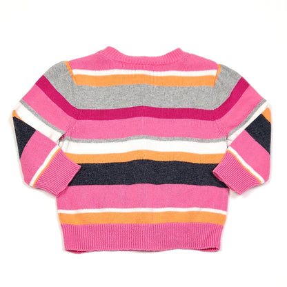 Gymboree Pink Bow Striped Girls Cardigan 6M Used View 2