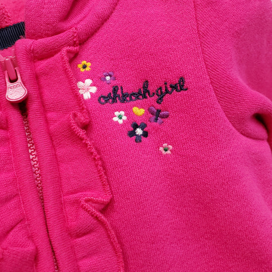 Oshkosh Girls Pink Zip Up Hoodie 3M NWT View 2