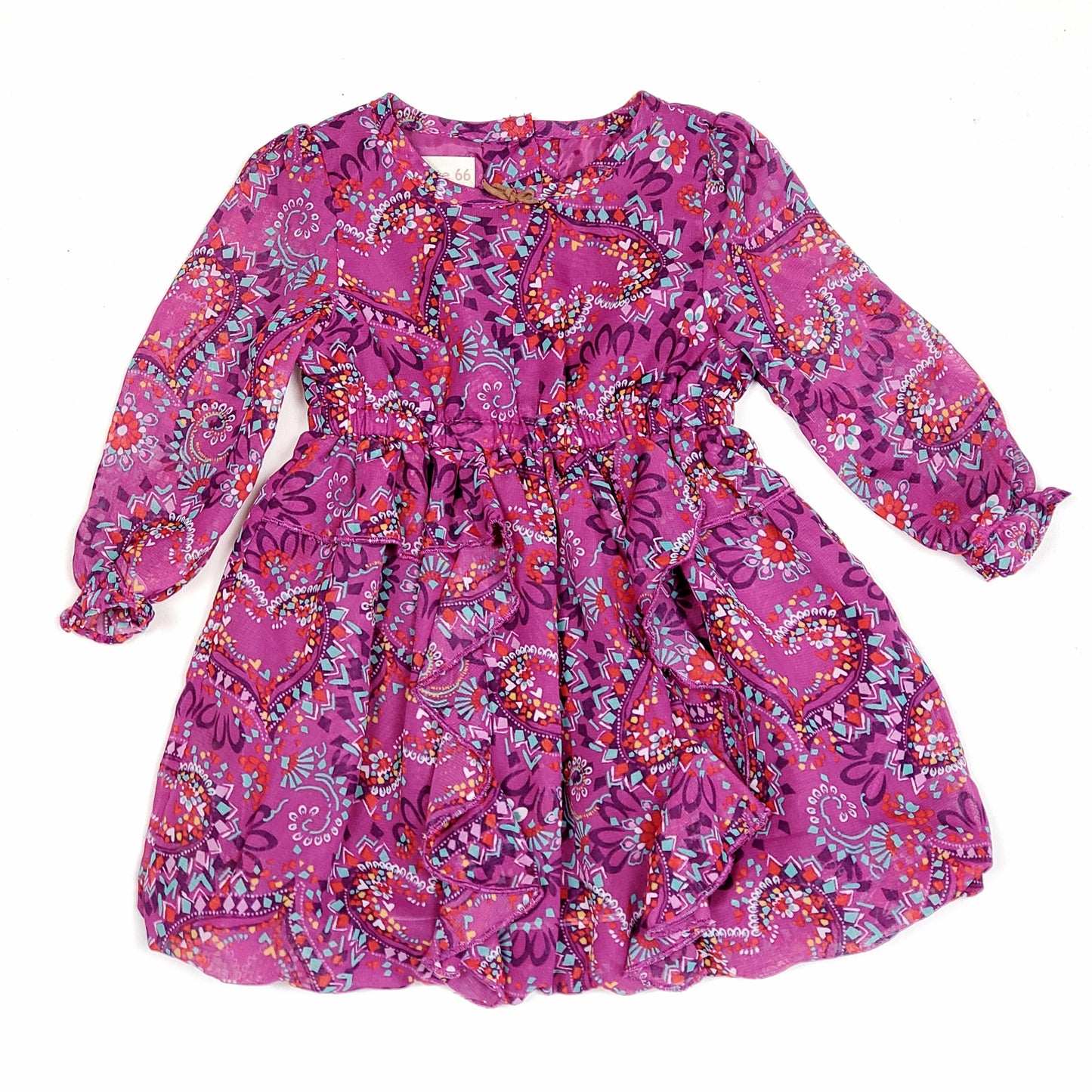 Route 66 Girls Purple Patterned Dress 6M Used View 1
