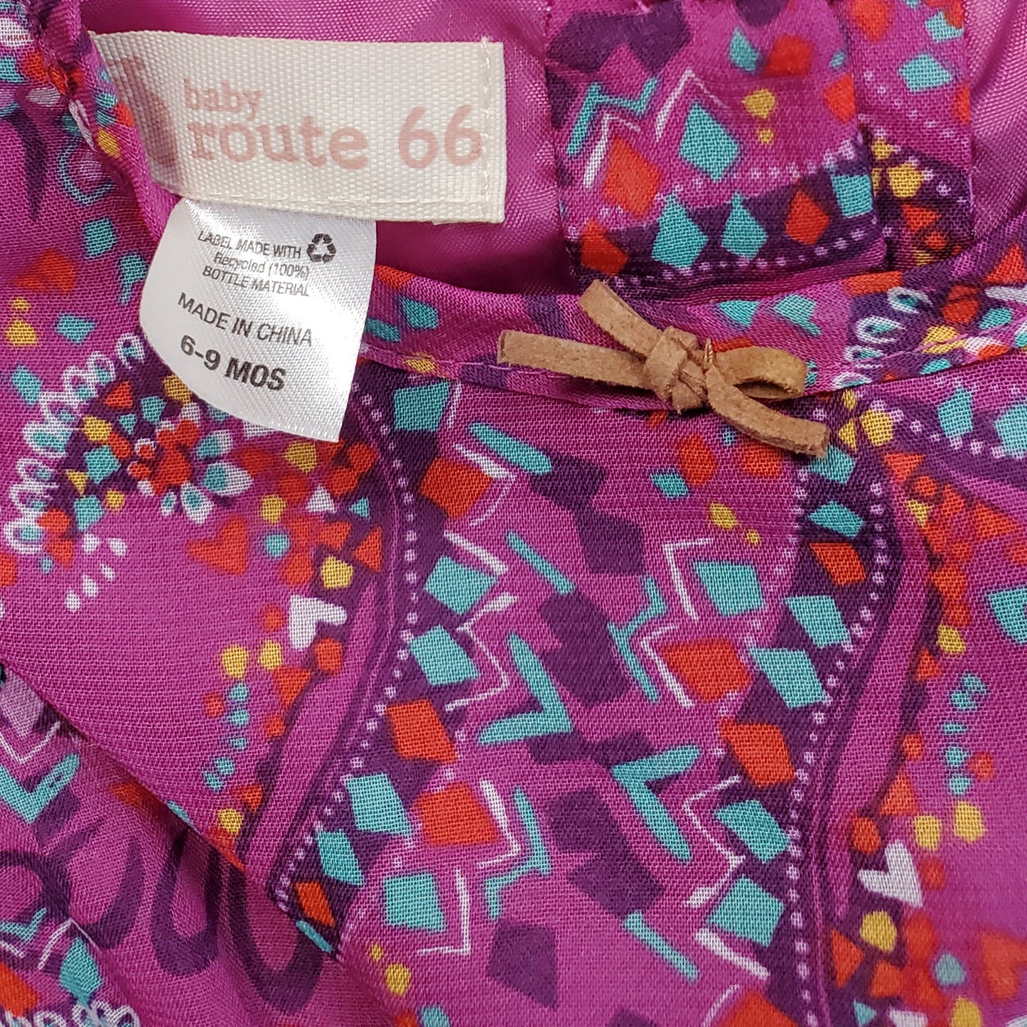 Route 66 Girls Purple Patterned Dress 6M Used View 4