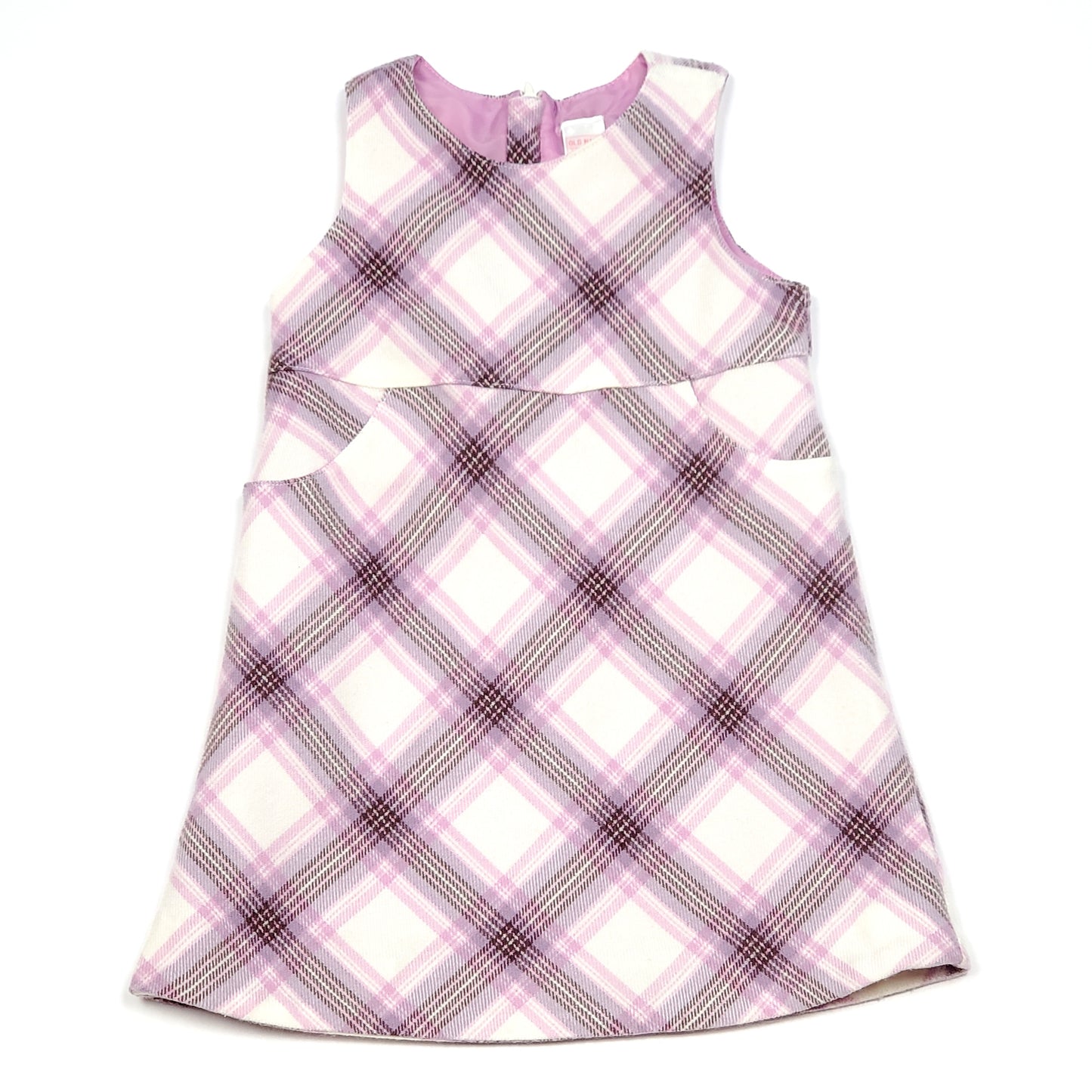Old Navy Purple White Plaid Girls Dress 18M Used View 1