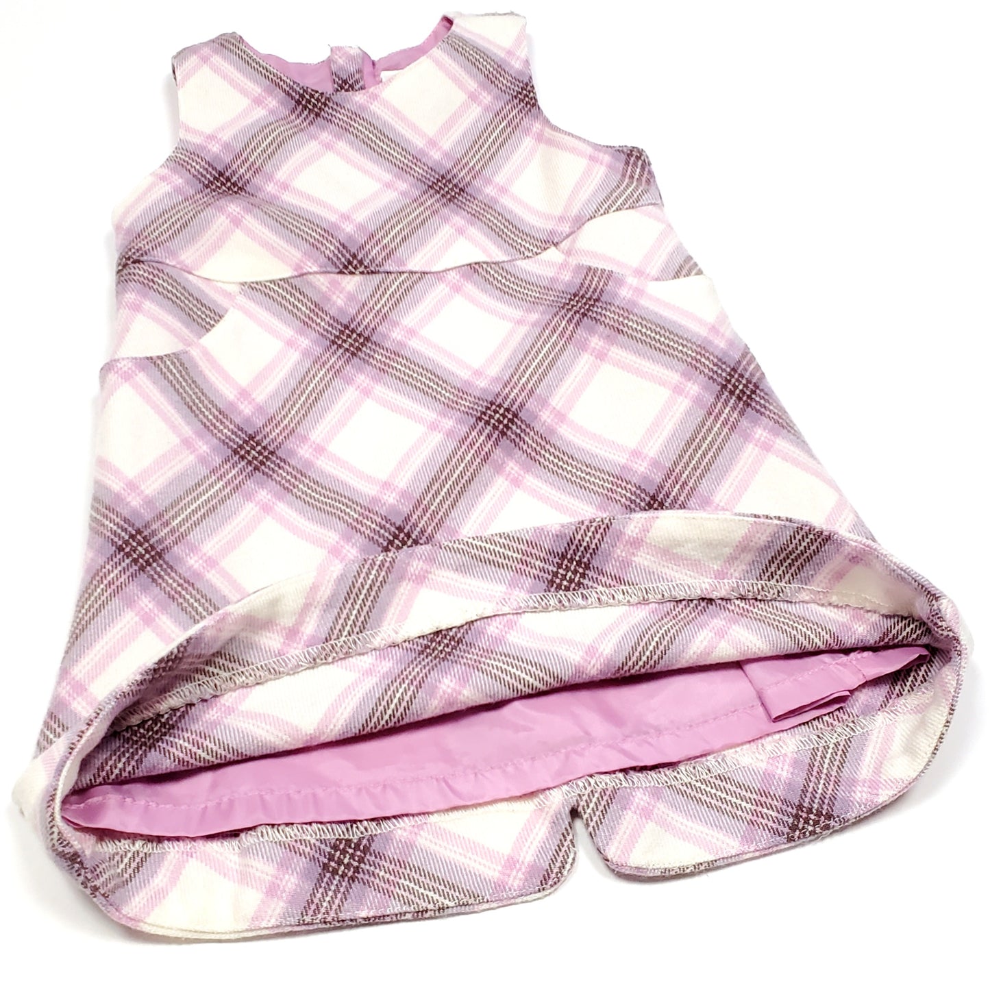 Old Navy Purple White Plaid Girls Dress 18M Used View 3