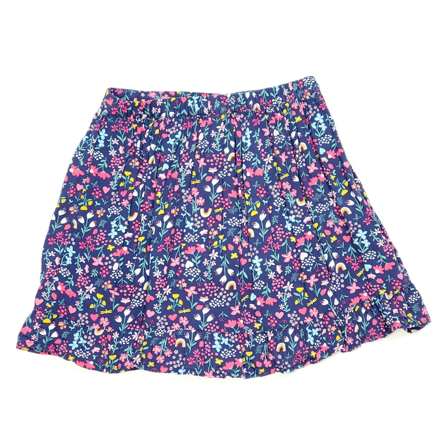 Carters Girls Rainbow Floral Ruffle Skort Size 7 Used View 3