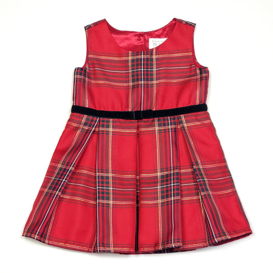 Childrens Place Red Gold Girls Plaid Dress 18M NWT View 1