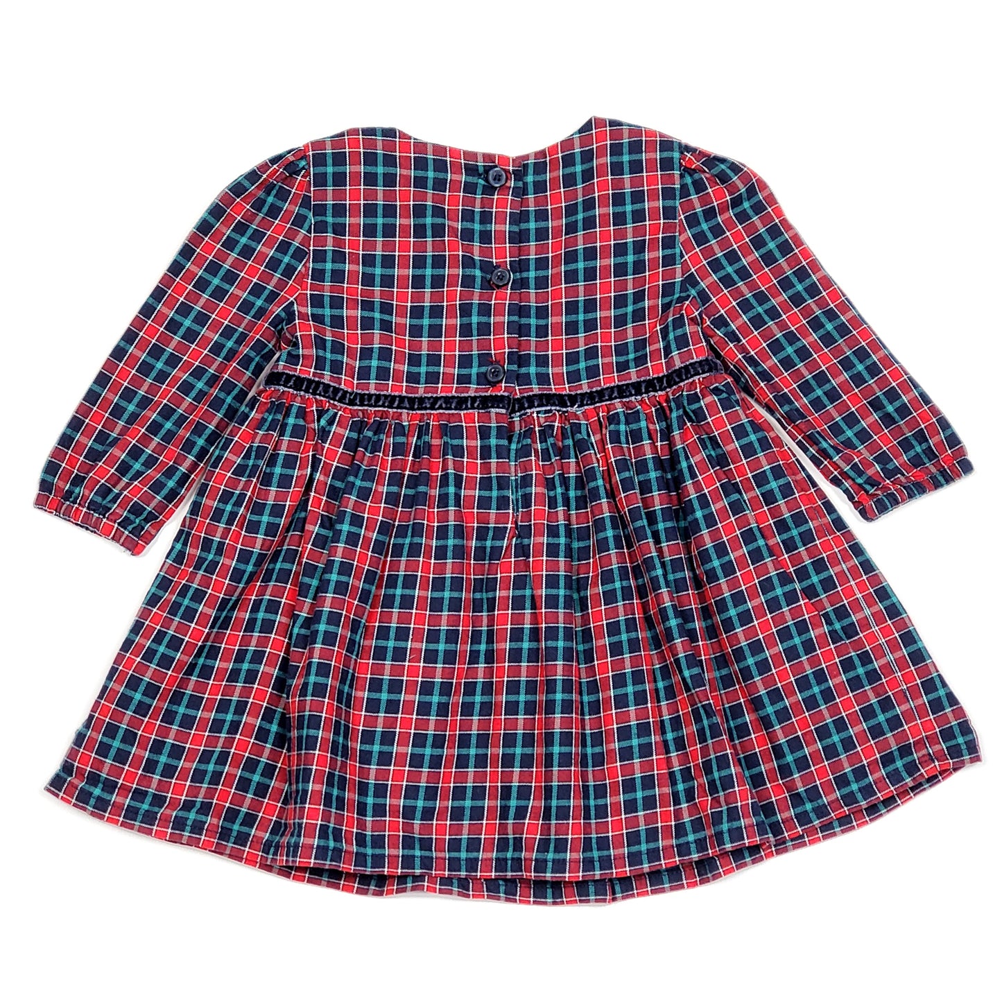 Oshkosh Girls Red Plaid Holiday Dress 9M Used View 3