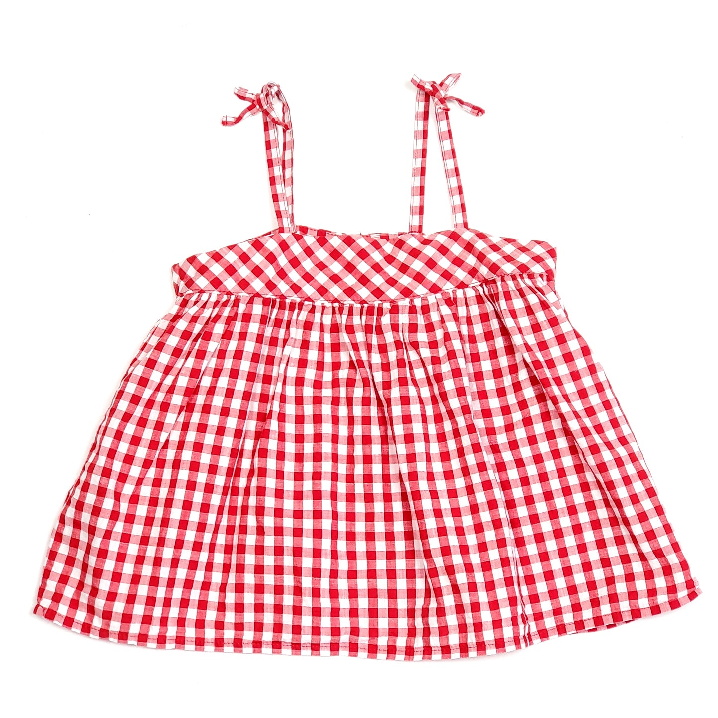 Old Navy Girls Red White Check Plaid Tank Top 4T Used View 1