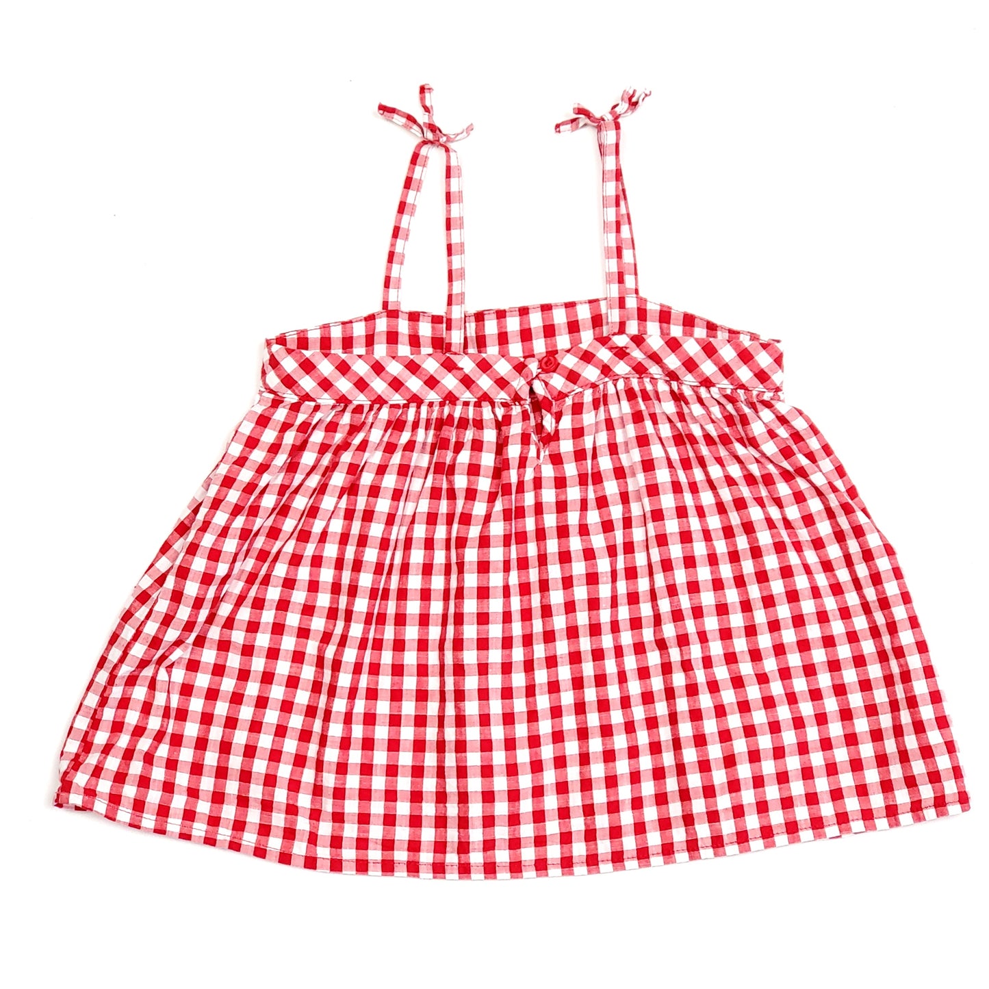 Old Navy Girls Red White Check Plaid Tank Top 4T Used View 2