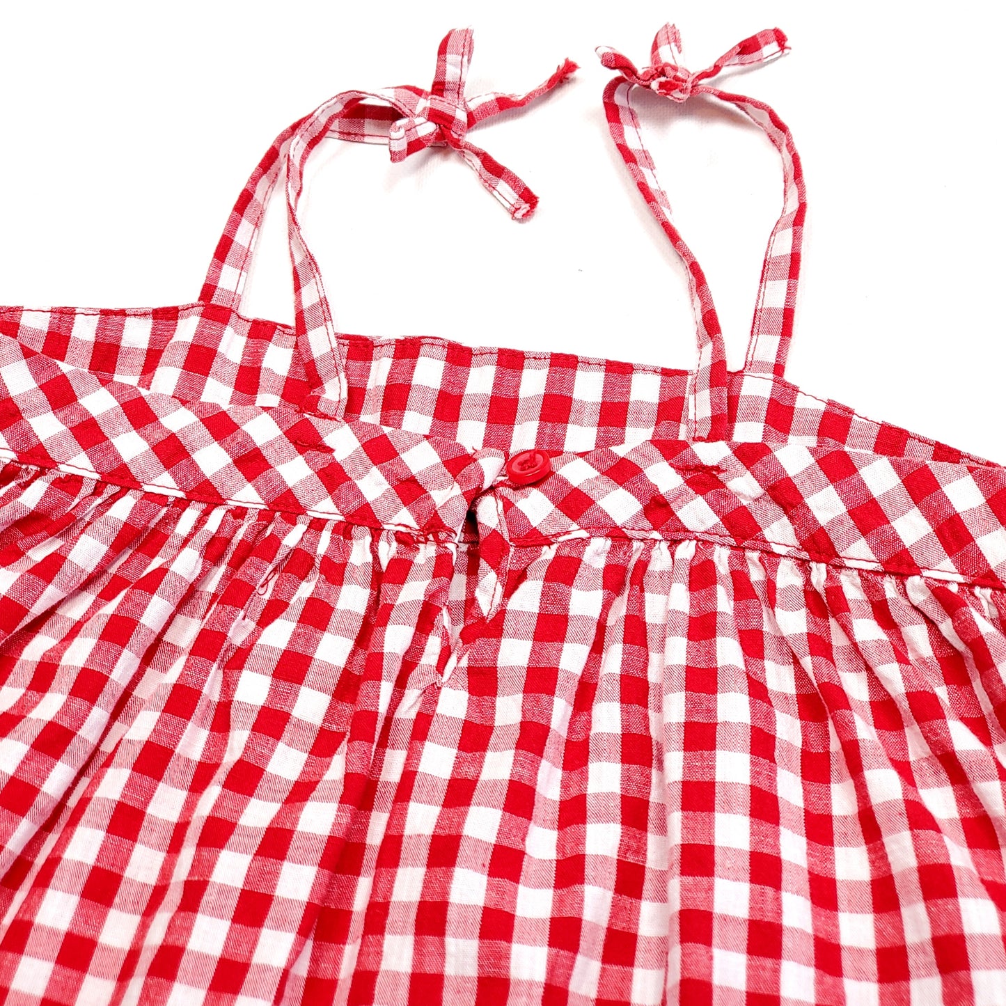 Old Navy Girls Red White Check Plaid Tank Top 4T Used View 3