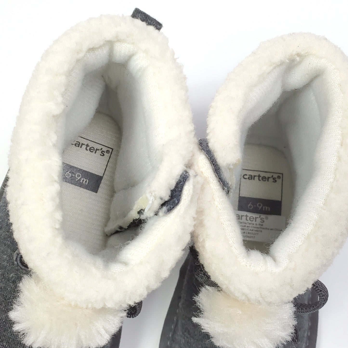 Carters Girls Sherpa Fur Boots 6-9M Grey Image 5