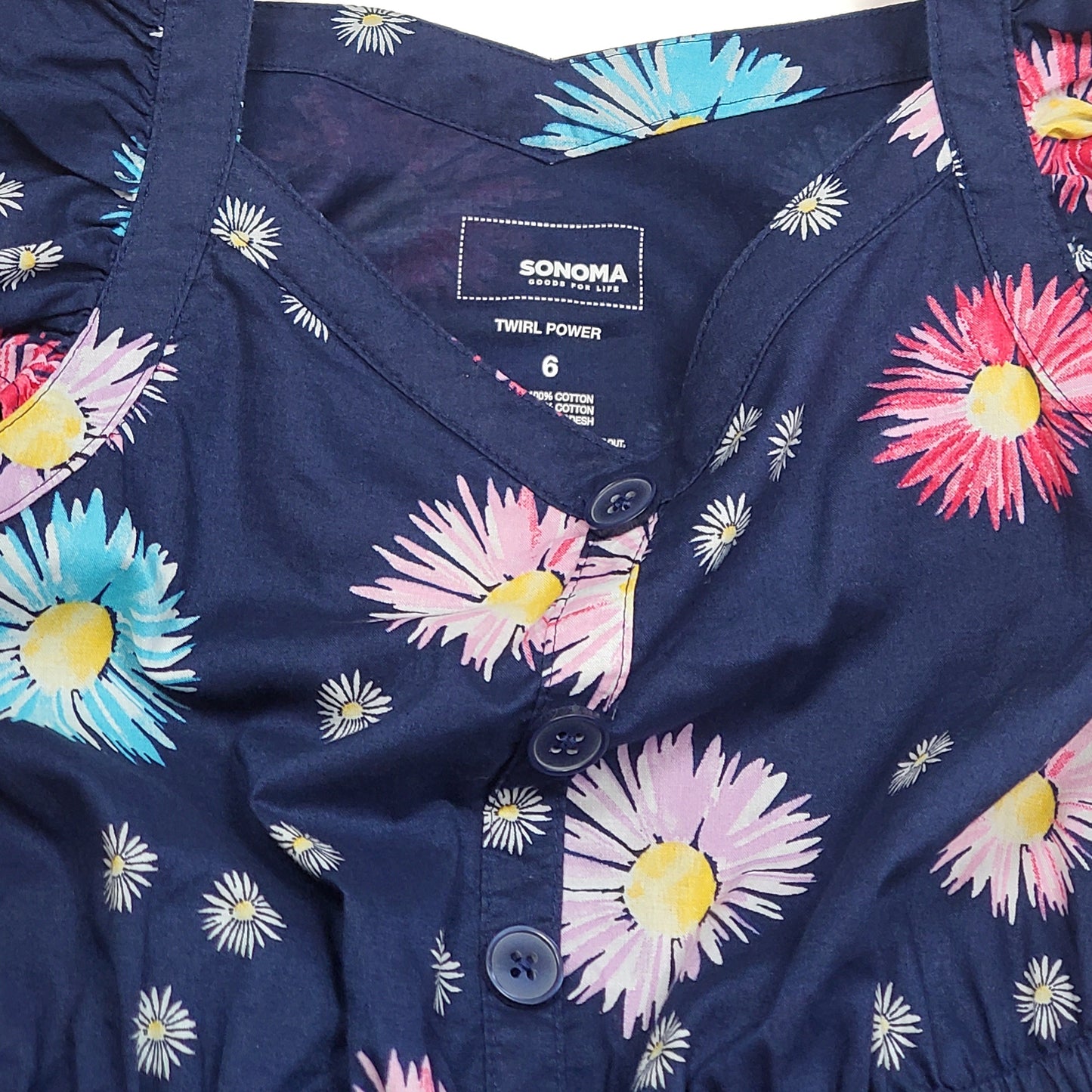 Sonoma Girls Blue Hi Lo Floral Dress Size 6 Used View 3