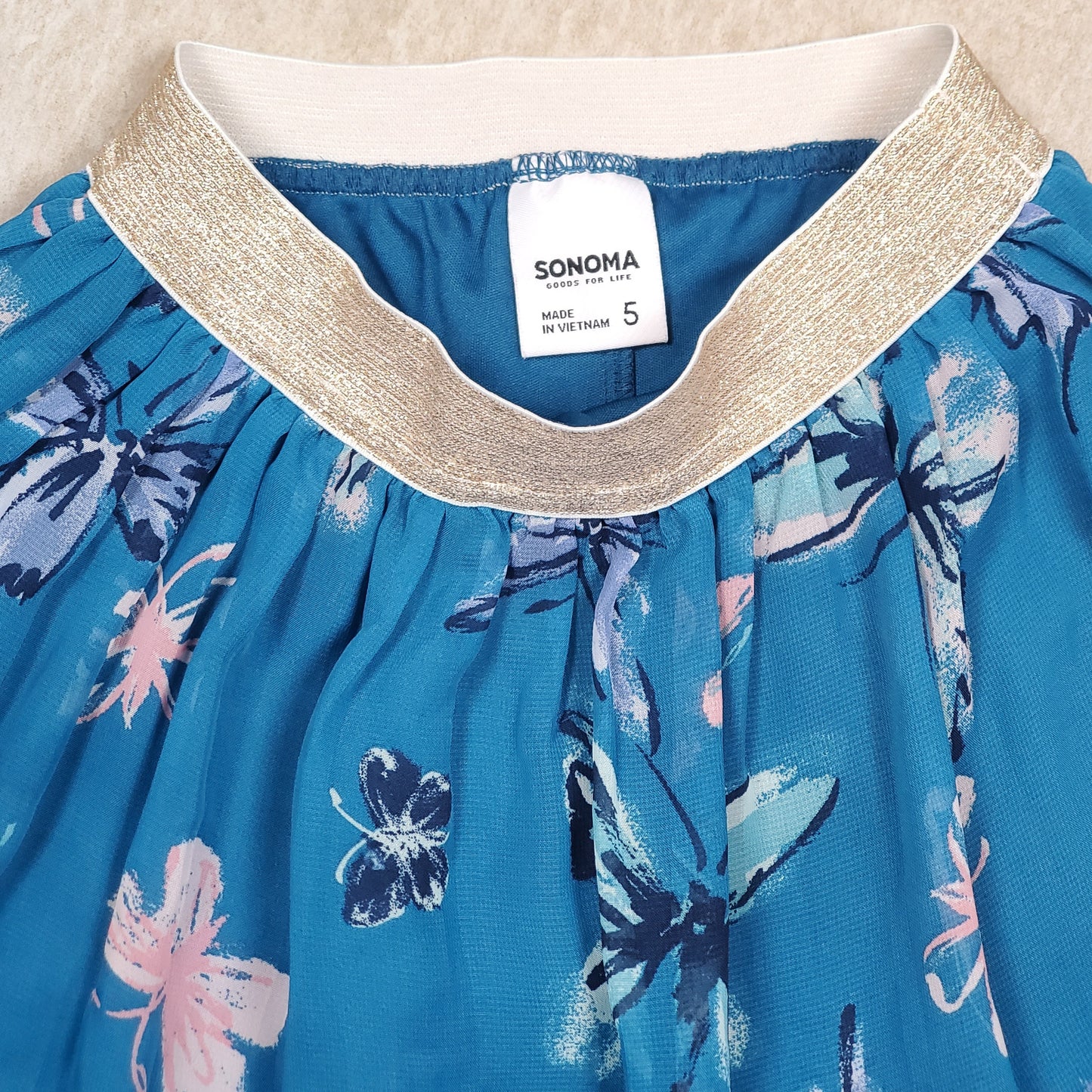 Sonoma Girls Teal Butterfly Tulle Skort Size 5 Used View 4