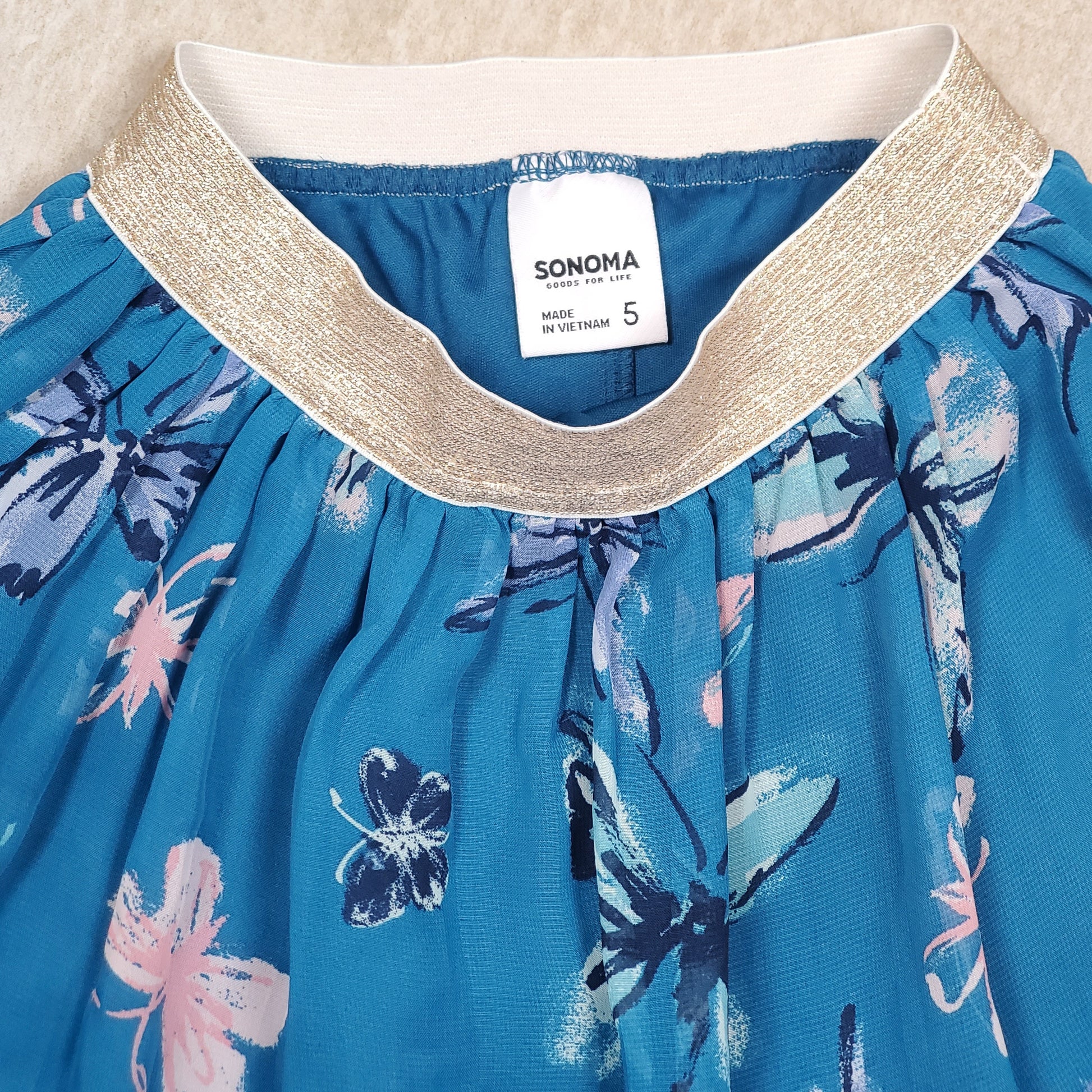 Sonoma Girls Teal Butterfly Tulle Skort Size 5 Used View 4