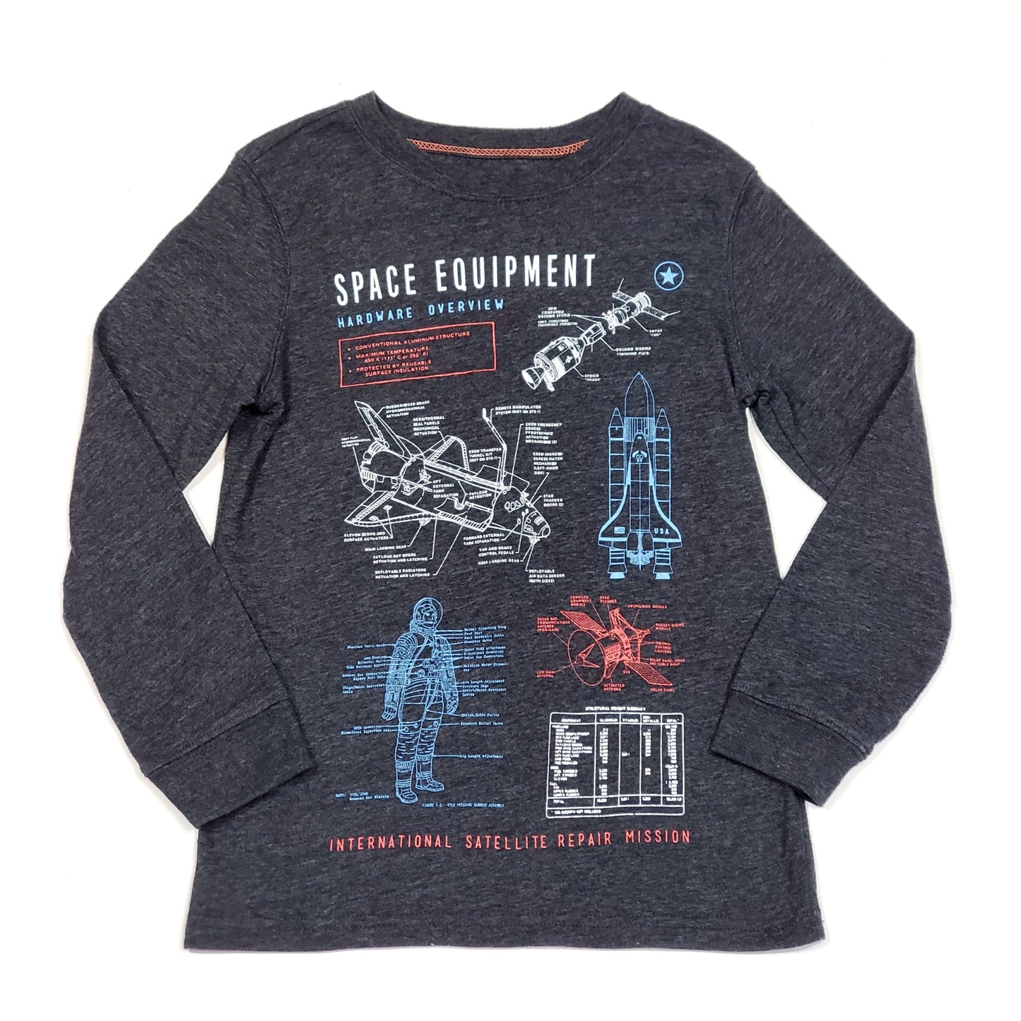 Carters Boys Grey Space Equipment Shirt Size 7 Used View 1