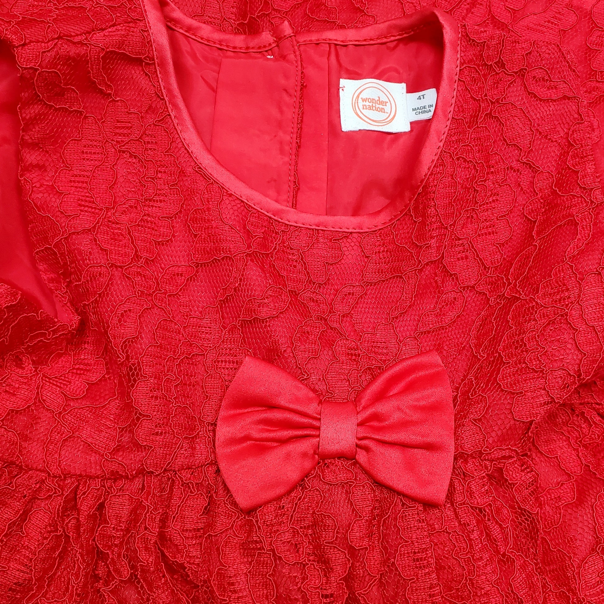 Wonder Nation Red Lace Girls Dress 4T Used View 4