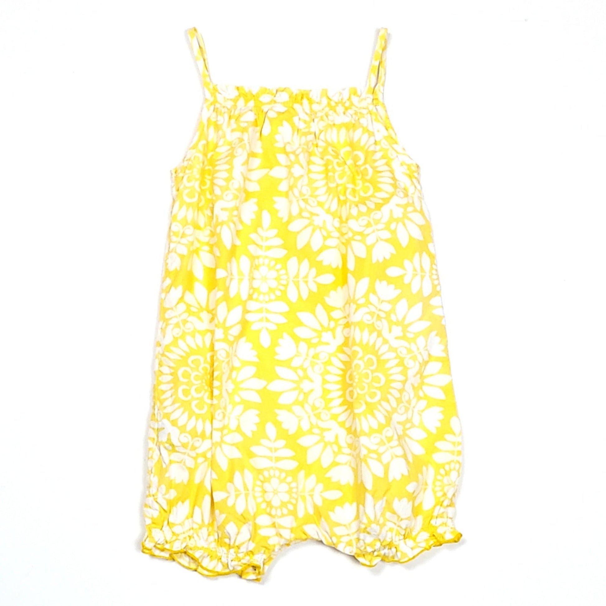 Carters Girls Yellow White Floral Romper 24M Used View 2