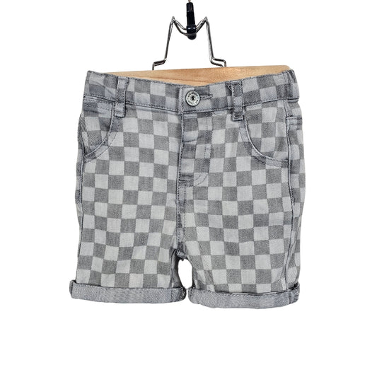 Art Class Checkered Jean Shorts 2T Grey View 1