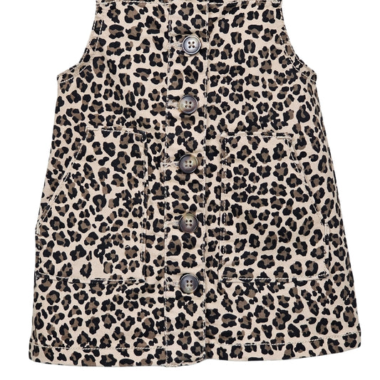 Wonder Nation Baby Girl Leopard Jumper Dress 12M Tan close up