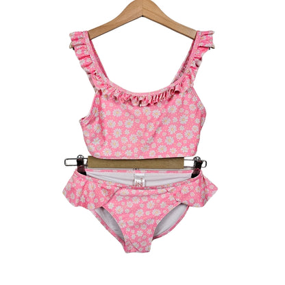 Cat & Jack 2 Piece Floral Swimsuit Size 10/12 Pink View 1