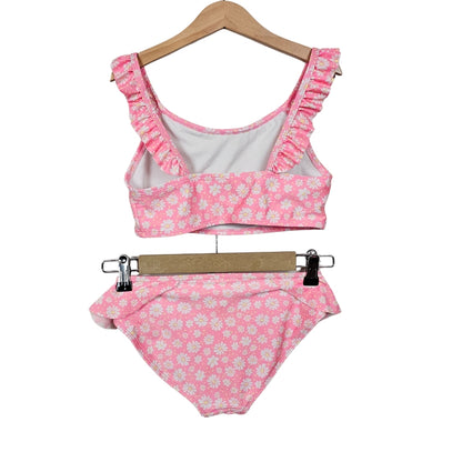 Cat & Jack 2 Piece Floral Swimsuit Size 10/12 Pink View 2