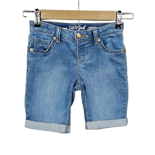 Cat & Jack Bermuda Jean Shorts Size 7\8 Medium Wash front