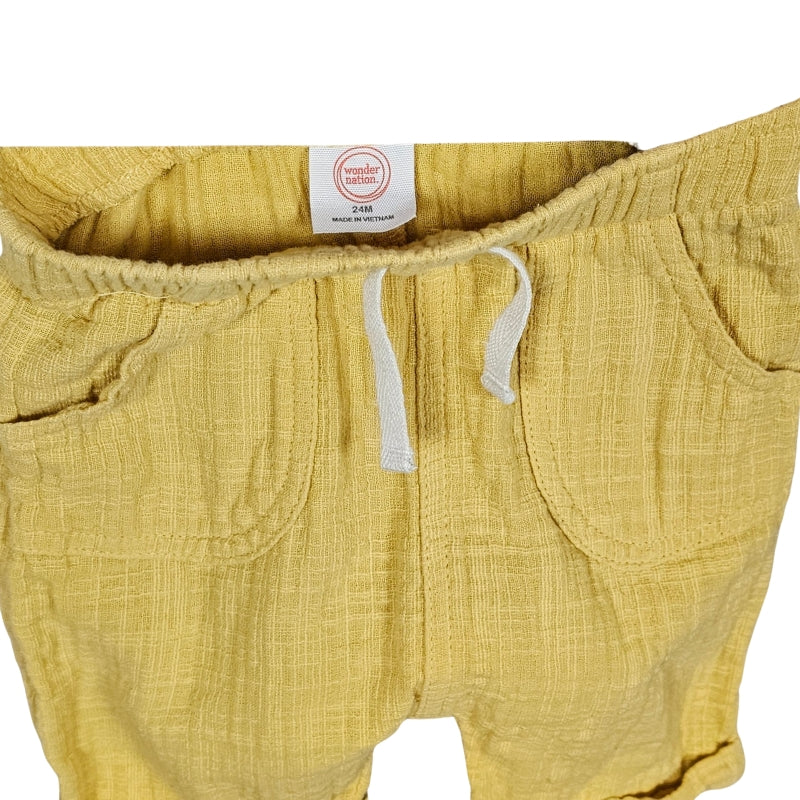 Cat & Jack Gauze Shorts 24M Yellow Used View 3