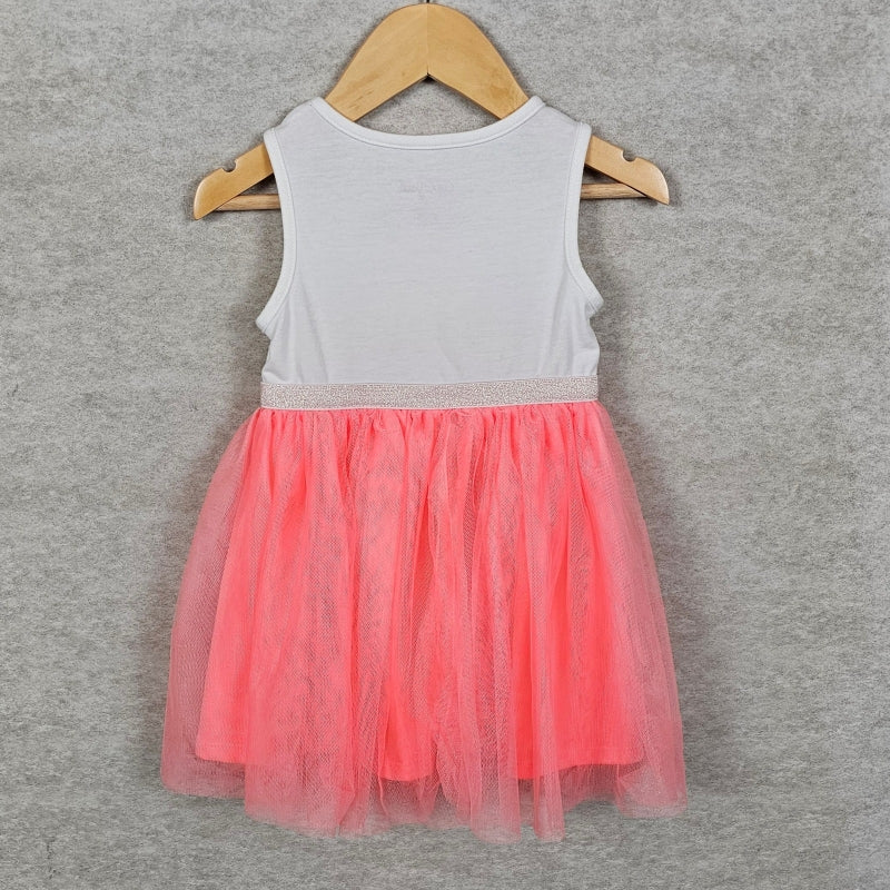 Cat & Jack Girls Unicorn Tutu Dress 2T Pink White back