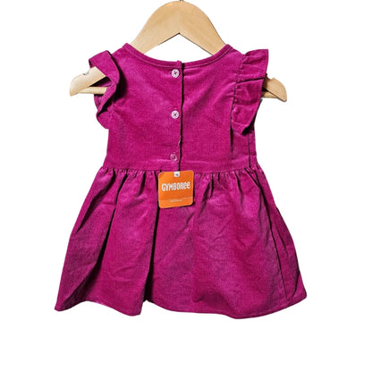 NEW Gymboree Velvet Animal Print Dress Pink 6-12M back