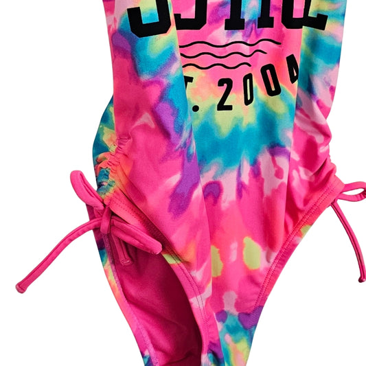 Justice Girls Tie Dye One Piece Swimsuit Size 7 Pink details