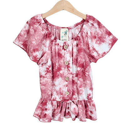 Lily Bleu Girls Tie Dye Top S 7/8 Pink front