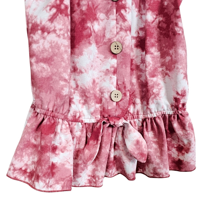 Lily Bleu Girls Tie Dye Top S 7/8 Pink hem